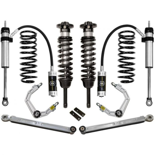 Complete Icon Stage 4 tubular UCAS suspension system with coilovers, shocks, and control arms for 2010-2014 Toyota FJ Cruiser.