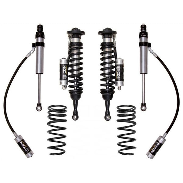Icon Stage 2 suspension system for 2008+ Toyota Land Cruiser 200 Series with coil springs and remote reservoir shocks.
