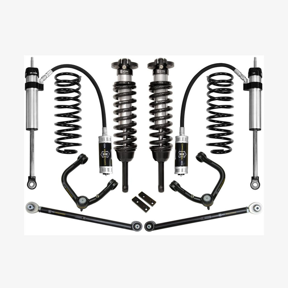 Complete Stage 4 tubular upper control arm suspension system with shocks and coil springs for 2010+ Toyota 4Runner.