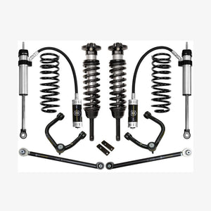 Complete Stage 4 tubular upper control arm suspension system with shocks and coil springs for 2010+ Toyota 4Runner.