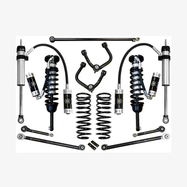 Complete Stage 6 tubular suspension system with coilovers, shocks, springs, and control arms for 2010+ Toyota 4Runner.