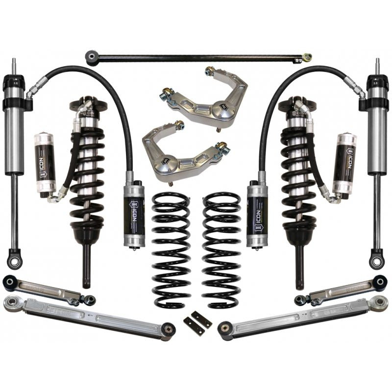 Complete Stage 7 billet suspension system with coilovers, control arms, springs, and shocks for 2007-2009 Toyota FJ Cruiser.