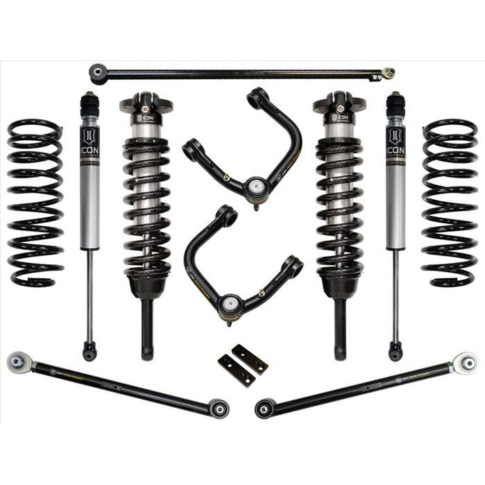 Complete ICON Stage 3 tubular upper control arm suspension kit for 2010+ Lexus GX460, including shocks and coil springs.