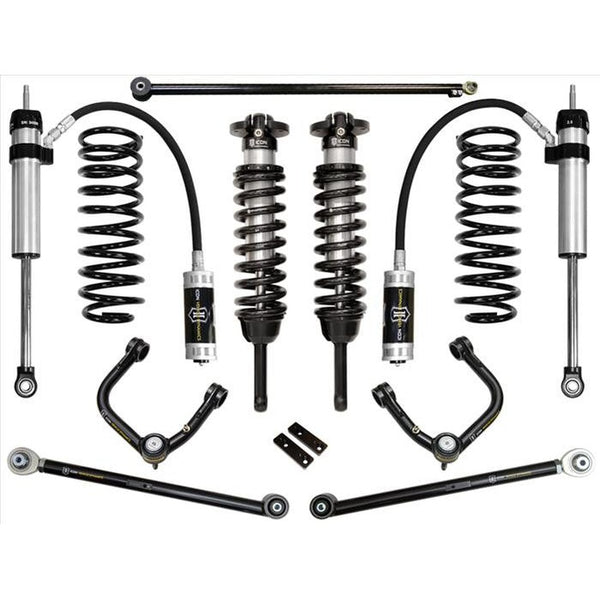 Complete ICON Stage 4 tubular suspension system with coilovers, shocks, control arms, and springs for 2010+ Lexus GX460.