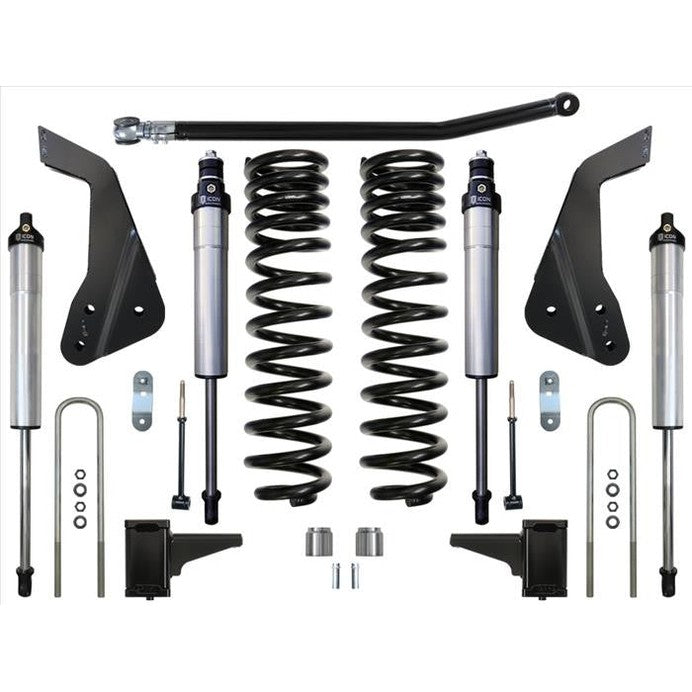 Complete Stage 2 suspension system kit with shocks, coil springs, brackets, and hardware for 2005-2007 Ford Super Duty F250/F350.