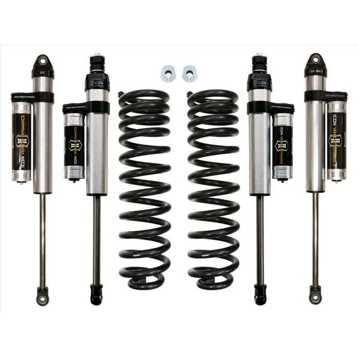 Stage 3 suspension system with shocks and coil springs for 2005-16 Ford Super Duty F250/F350 trucks, laid out on white background.