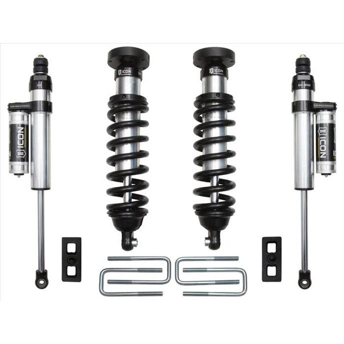 Stage 3 suspension system for 2000-2006 Toyota Tundra with coilovers, shocks, U-bolts, and mounting hardware.