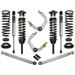 Complete Stage 3 suspension system with coil springs, shocks, control arms, and hardware for 2003-2009 Lexus GX470.
