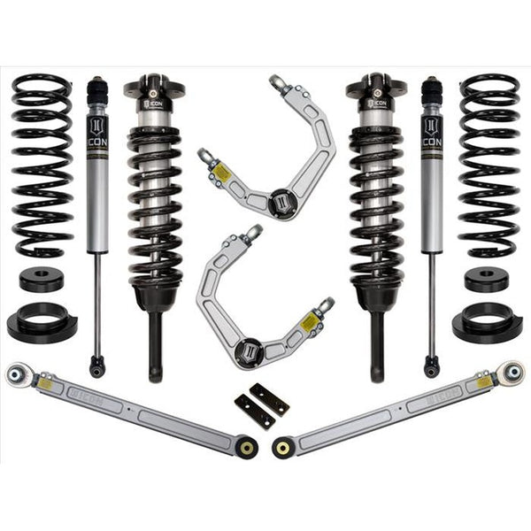 Complete Stage 3 suspension system with coil springs, shocks, control arms, and hardware for 2003-2009 Lexus GX470.