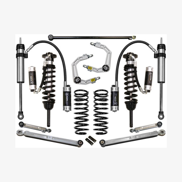 Complete Stage 5 suspension system with coilovers, shocks, springs, and control arms for 2010-2014 Toyota FJ Cruiser.