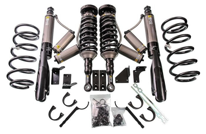 Complete set of OME BP-51 shock absorbers, coil springs, and mounting hardware for 2010 4Runner KDSS suspension upgrade.
