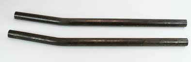 Pair of black metal roll cage C-to-B support bars for FJ40 Land Cruiser, shown side by side on white background.