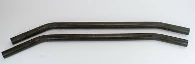 Pair of curved metal roll cage hip guard bars for FJ40 Land Cruiser, shown side by side on white background.