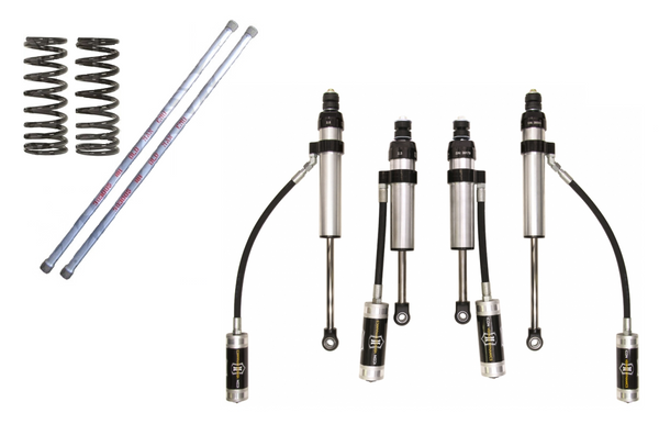 Icon 100 Series Medium Kit Stage 3 with coil springs, dual remote reservoir shocks, and extended control arms.