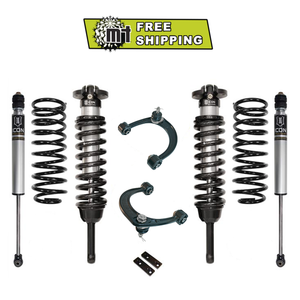 Icon Stage 2 suspension lift kit with coilovers, shocks, control arms, and brackets for 2003-09 4Runner.