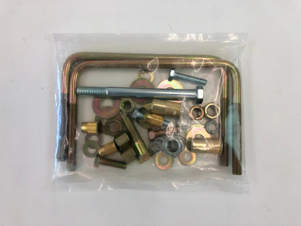 Replacement hardware kit with bolts, washers, nuts, and U-bolts for 4th Gen 4Runner and GX470 rock sliders.