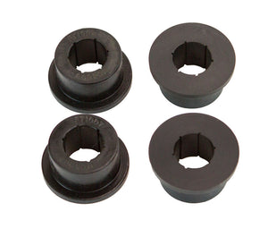 Four black polyurethane replacement bushings for upper or lower metal link suspension parts, shown on white background.