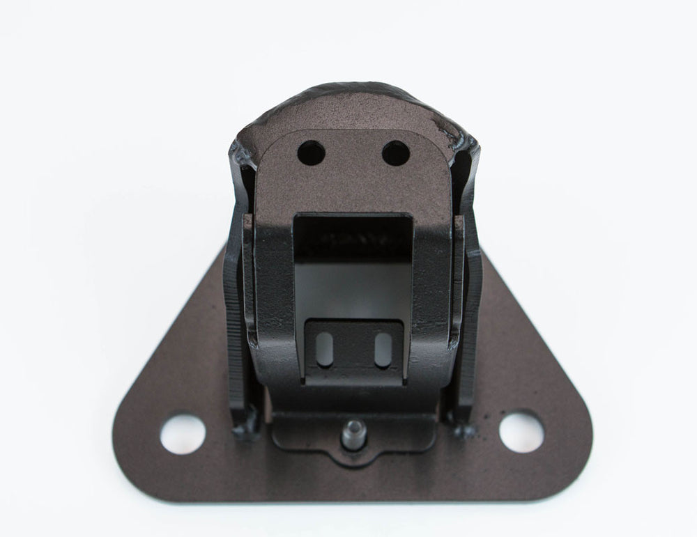Close-up of black metal backup camera mount kit for FJC GX470, showing mounting plate with three holes and bracket.
