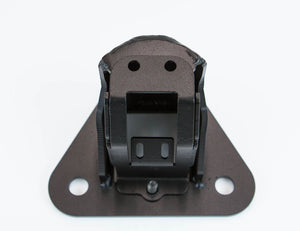 Close-up of black metal backup camera mount kit for FJC GX470, showing mounting plate with three holes and bracket.