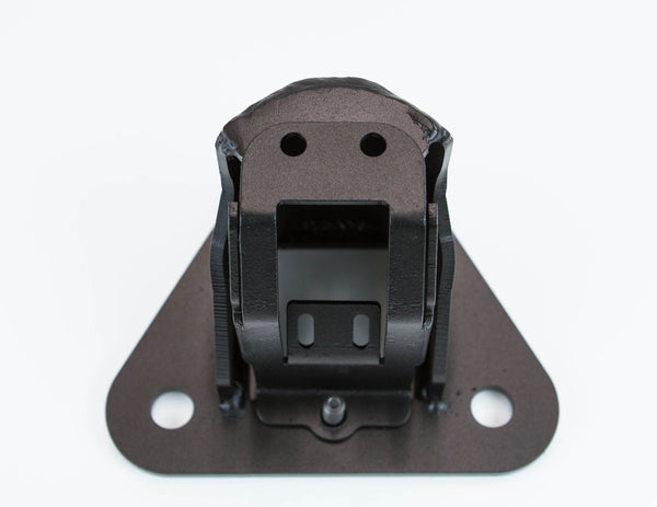 Close-up of black metal backup camera mount kit for FJC GX470, showing mounting plate with three holes and bracket.