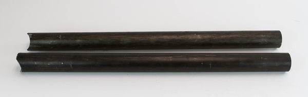 Two black metal rear overhead roll cage bars for FJ40 Land Cruiser, shown side by side on a white background.