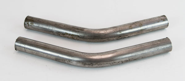 Pair of curved metal grab handles for FJ40 Land Cruiser roll cage, shown on white background.