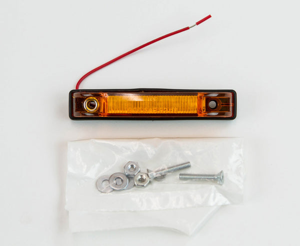 Amber LED step light for GX470/GX460 rear bumper with mounting screws and washers on white background.