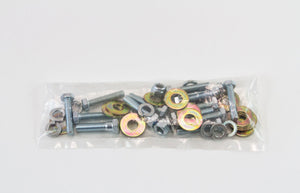 Clear plastic bag containing assorted bolts, nuts, and washers for 5th Gen 4Runner and GX460 rock slider installation.