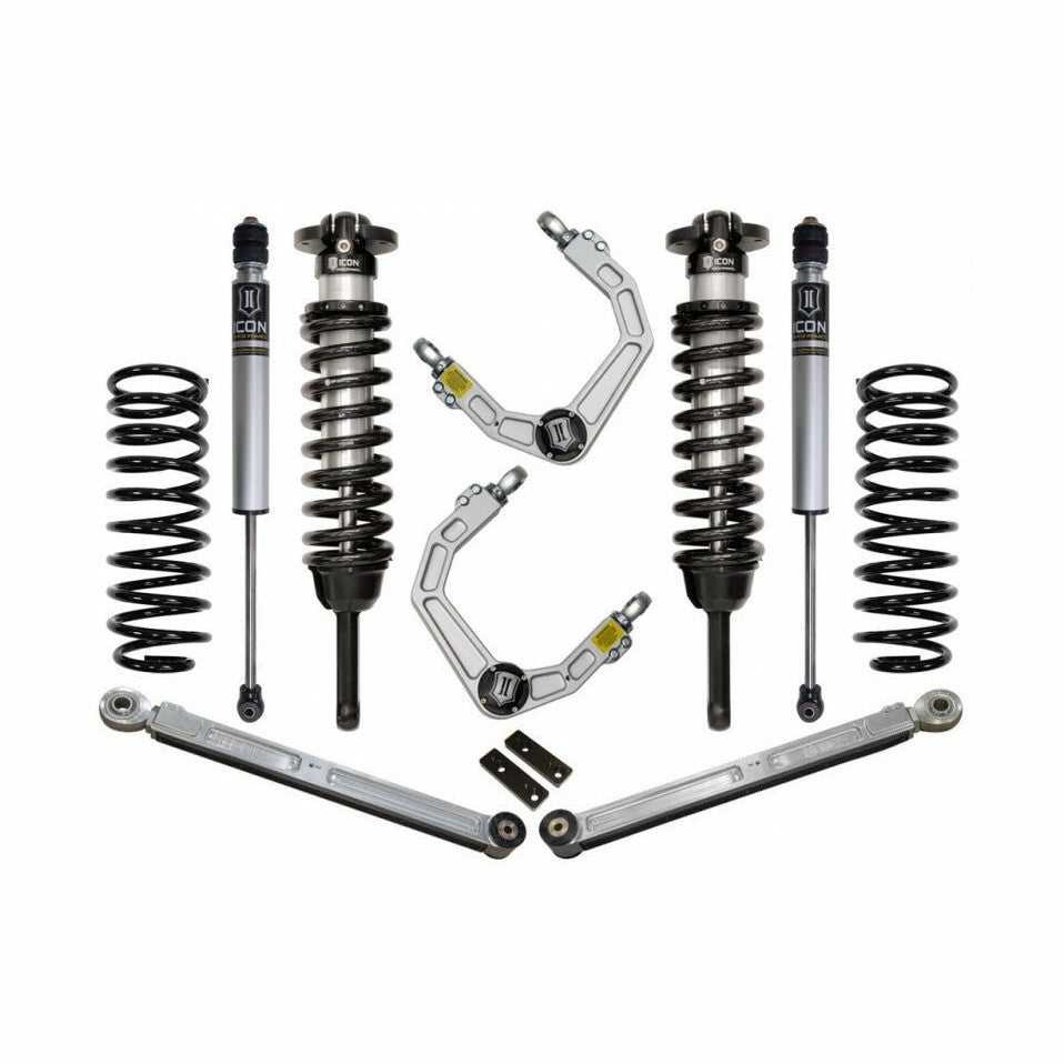 Complete Icon Stage 3 suspension system with coilovers, shocks, control arms, and springs for 2010+ Toyota 4Runner.