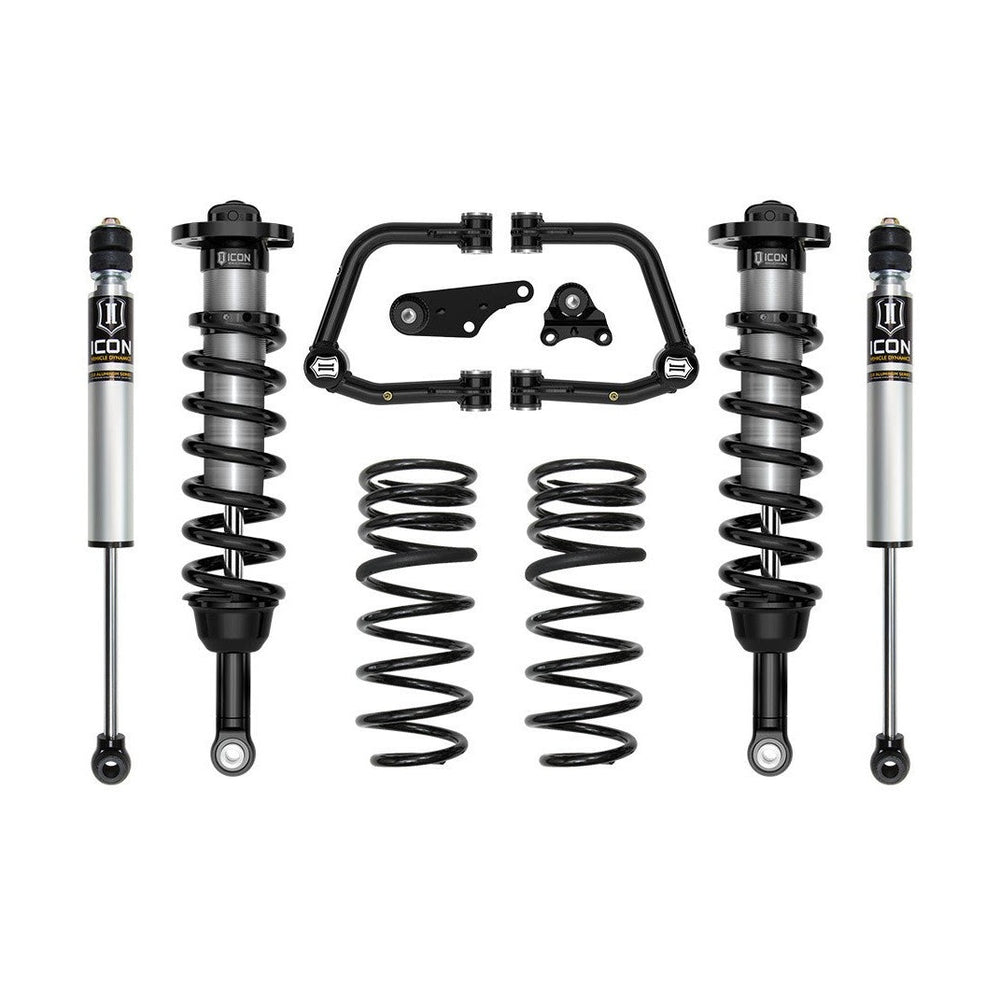 Complete 3-inch lift suspension system with coil springs, shocks, and tubular upper control arms for 2024 Land Cruiser 250 Series.
