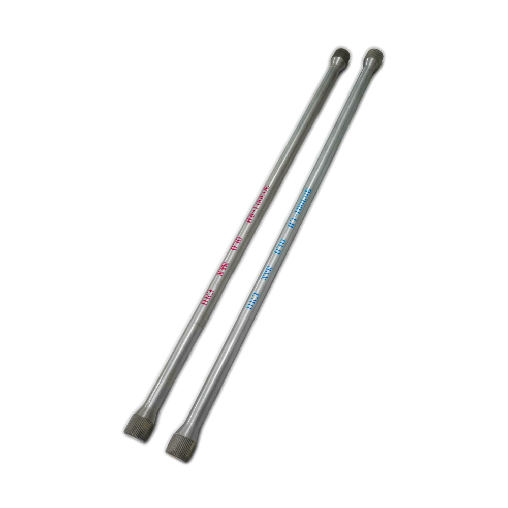 Pair of silver torsion bars with colored markings, designed for 1998-2007 100 Series Land Cruiser and LX470 suspension.