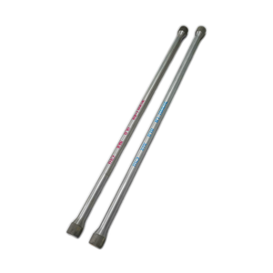 Pair of silver torsion bars with colored markings, designed for 1998-2007 100 Series Land Cruiser and LX470 suspension.