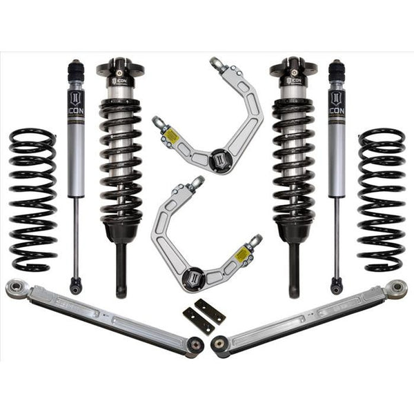 Complete 2003-2009 Toyota 4Runner Stage 3 suspension system with coilovers, shocks, upper control arms, and trailing arms.