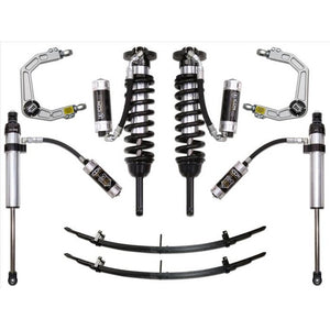 Complete Stage 6 suspension system for 2005-2015 Toyota Tacoma with coilovers, remote reservoirs, billet upper control arms, and leaf springs.