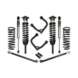 Complete Icon Stage 3 tubular suspension system with shocks, coil springs, and control arms for 2010-2014 Toyota FJ Cruiser.