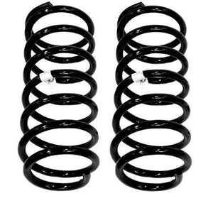 Pair of black front coil springs for 80 Series Land Cruiser, stock light load, 0-110 lbs, 2.0-inch lift.