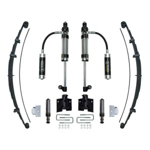 Complete Icon Stage 3 rear suspension system for 2005+ Toyota Tacoma, including shocks, leaf springs, and mounting hardware.