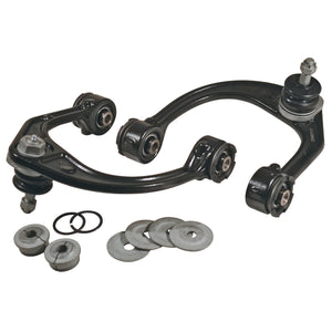 Pair of black SPC upper control arms with bushings, ball joints, and mounting hardware for 1996 Tacoma and 4Runner.