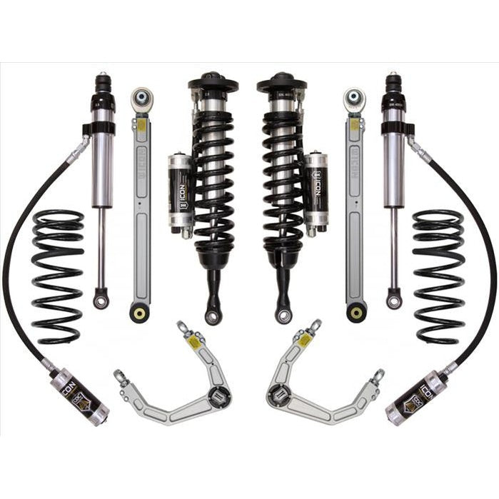 Complete Stage 5 suspension system with coilovers, shocks, control arms, and springs for 2008+ Toyota Land Cruiser 200 Series.