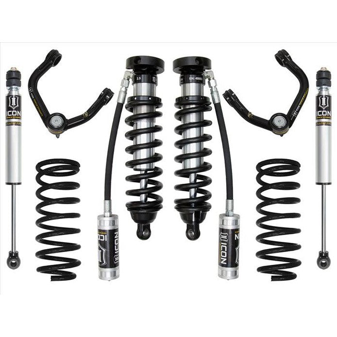Complete ICON Stage 3 suspension system for 1996-2002 Toyota 4Runner, including shocks, springs, and control arms.