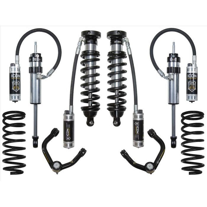 Complete Stage 5 suspension system with coil springs, shocks, and control arms for 1996-2002 Toyota 4Runner.