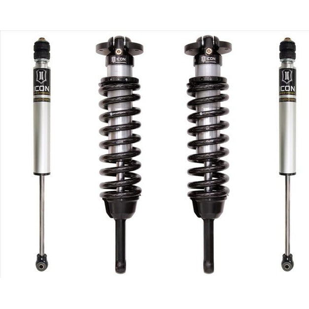 Set of four ICON Stage 1 coilovers and shocks for 2005-2015 Toyota Tacoma suspension upgrade.