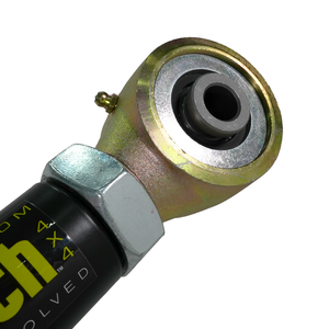 Close-up of Metal Tech 4x4 rear link bundle upper link rod end with grease fitting and black body.