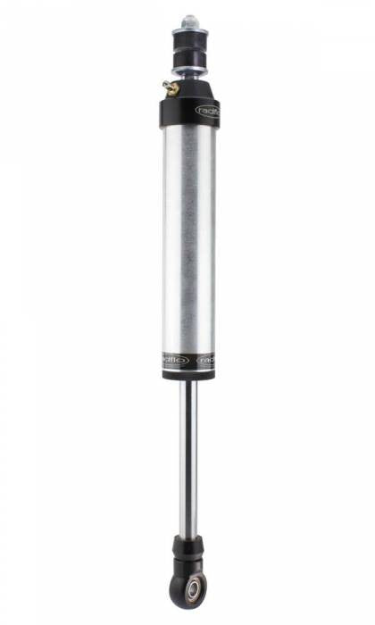 Silver and black Radflo 80 Series rear shock absorber for Land Cruiser with 2.5-inch lift, isolated on white background.