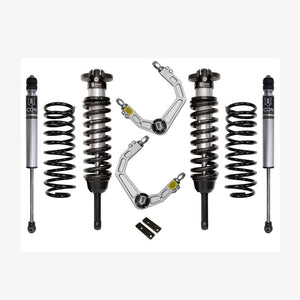 Complete Icon Stage 2 suspension system for 2010+ Toyota 4Runner with coilovers, shocks, springs, and billet upper control arms.