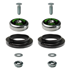 Metal Tech rear coil conversion kit components including key cones, washers, nuts, and bolts for GX460 4x4 suspension upgrade.