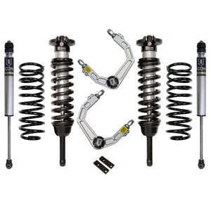 Complete Stage 2 suspension system for 2007-2009 Toyota FJ Cruiser, including shocks, coil springs, and control arms.