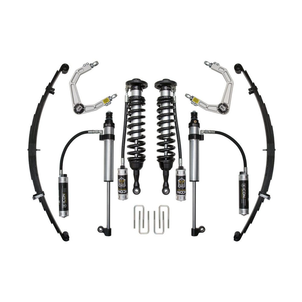 Complete Stage 9 suspension system kit for 2007+ Toyota Tundra with shocks, coilovers, leaf springs, and control arms.