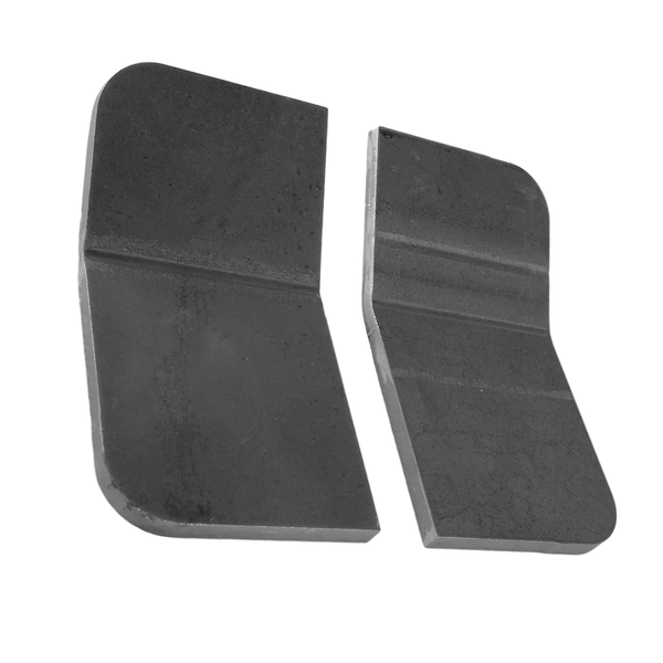 Two angled black metal body mount chop plates for Lexus GX470, shown on white background.