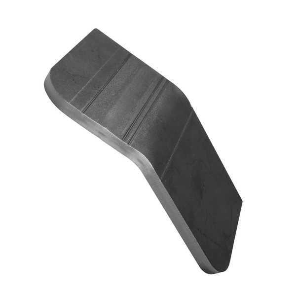 Close-up of a single metal body mount chop plate for Lexus GX470, showing angled edges and surface grooves.